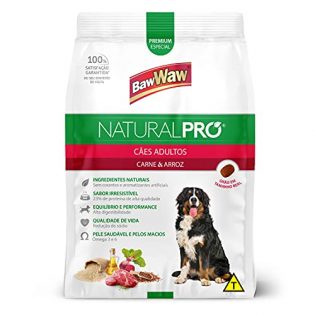 Ração Baw Waw Natural Pro para cães adultos sabor Carne e Arroz - 1kg
