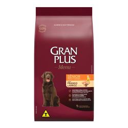 Ração GranPlus Menu Sênior Frango e Arroz para Cães Idosos Raças Médias e Grandes