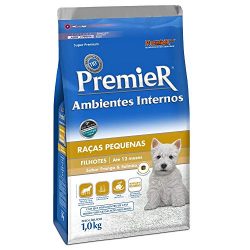Ração Premier Pet Ambientes Internos Cães Filhotes Frango e Salmão