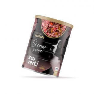 Alimento Natural Papapets Zooverti Só Carne Suína para Cães Suíno 300 g