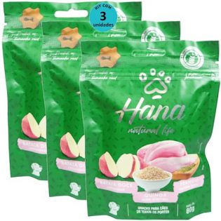 Hana Natural Life Batata Doce Quinoa Frango 80g Para Cães Adultos Kit C/ 3 Un  80 g