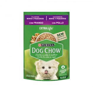 Pack Dog Chow Ração Úmida Cães Filhotes Pequenos Frango - Com 15 Sachês 100g  100 g