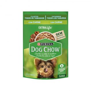 Pack Dog Chow Ração Úmida Filhotes Carne - Com 15 Sachês 100g  1