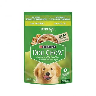 Pack Ração Úmida Cães Filhotes Dog Chow Frango - Com 15 Sachês 100g  100 g