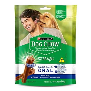 Petisco DOG CHOW Saúde Oral Cães Adultos Médios e Grandes 80g  80 g
