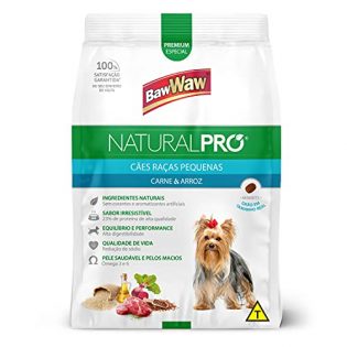 Ração Baw Waw Natural Pro para cães raças pequenas sabor Carne e Arroz - 6kg  6 kg