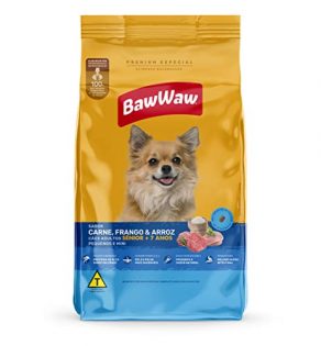 Ração Baw Waw para cães adultos Sênior pequenos e minis sabor Carne