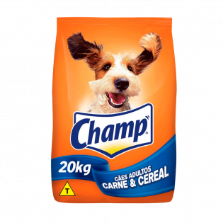 Ração Champ para Cães Adultos Carne Cereais 20 kg