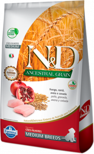 Ração Farmina N&D Ancestral Grain Frango Cães Filhotes Raças Médias Frango 2