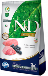 Ração Farmina N&D Prime Cordeiro e Blueberry Cães Adultos Raças Médias Carne Vegetais 2