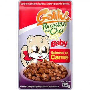 Ração Gatos Úmida Gatitus Baby Sabores da Carne  85 g