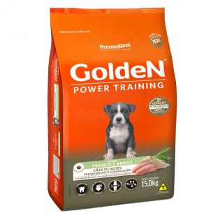 Ração Golden Power Training para Cães Filhotes Frango Cereais 15 kg