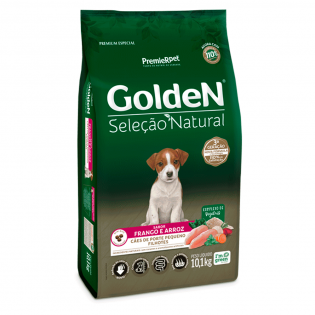 Ração Golden Seleção Natural Mini Bits para Cães Filhotes Frango Cereais 10