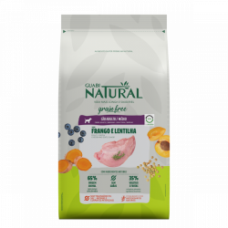 Ração Guabi Natural Grain Free para Cães Adultos de Raças Médias Frango Vegetais 12 kg