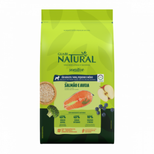 Ração Guabi Natural Sensitive Salmão e Aveia Cães Adultos Raças Mini