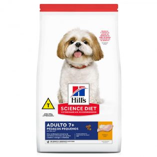 Ração Hill's Science Diet Pedaços Pequenos para Cães Adultos 7+ Frango Cereais 6 kg
