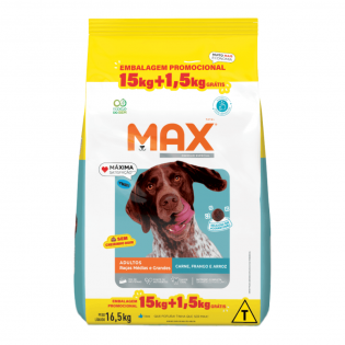 Ração Max para Cães Adultos Raças Médias e Grandes Carne