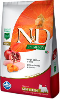 Ração N&D Pumpkin para Cães Adultos Raças Mini sabor Frango