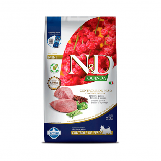 Ração N&D Quinoa Controle de Peso Cães Adultos Raças Mini Cordeiro Aspargo Brócolis Cordeiro Quinoa 2