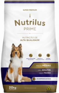 Ração Nutrilus Prime para Cães Adultos de Raças Médias Frango Cereais 20 kg