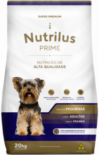 Ração Nutrilus Prime para Cães Adultos de Raças Pequenas Frango Cereais 20 kg