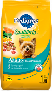 Ração Pedigree Equilíbrio Natural Cães Adultos Raças Pequenas Beterraba Cenoura Espinafre Frango 15 kg