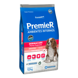 Ração Premier Ambientes Internos Dermacare para Cães Adultos de Raças Pequenas Peixe Cereais 12 kg