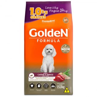 Ração Premier Golden Fórmula Mini Bits para Cães Adultos Carne e Arroz  15 kg