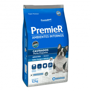 Ração Premier Pet Ambiente Interno Cães Castrados Frango Cereais 12 kg