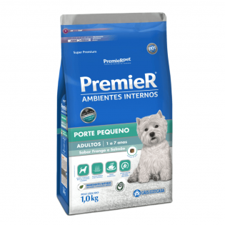 Ração Premier Pet Ambientes Internos Cães Adultos Frango e Salmão Frango 1 kg