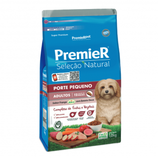 Ração Premier Pet Seleção Natural Cães Adultos Raças Pequenas Frango Korin com Batata Doce Frango Vegetais 1 kg
