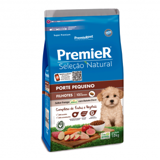 Ração Premier Pet Seleção Natural Frango Korin com Batata Doce Cães Filhotes Raças Pequenas Frango Vegetais 1 kg