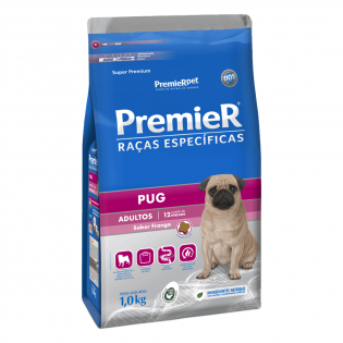 Ração Seca Premier Pet Raças Especificas Pug para Cães Adultos Porte Pequeno Frango 1 kg