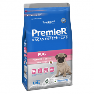 Ração Seca Premier Pet Raças Especificas Pug para Cães Filhotes Porte Pequeno Frango 1 kg