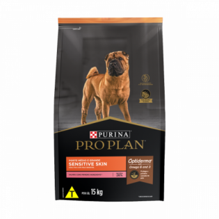 Ração Purina Pro Plan Pele Sensível para Cães Adultos de Raças Médias e Grandes Peixe Cereais 15 kg