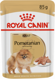 Ração Royal Canin Sachê Breed Health Nutrition para Cães Adultos Pomeranian Carne 85 g