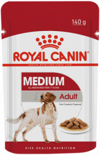 Ração Royal Canin Sachê Size Health Nutrition Wet para Cães Adultos Raças Médias Carne 140 g