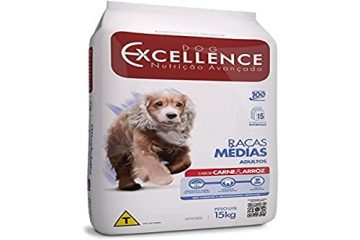 Ração Seca Dog Excellence Carne e Arroz para Cães Adultos Raças Médias Carne Cereais 15 kg