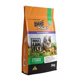 Ração Seca Dog Power Dogs Can Fly Frango e Arroz para Cães Adultos Sênior Frango Cereais 3 kg