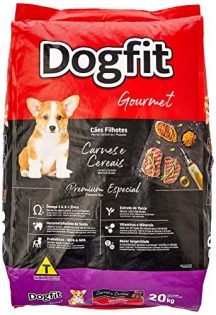 Ração Seca Dogfit Gourmet Carne e Cereais para Cães Filhotes Carne Vegetais 20 kg