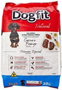 Ração Seca Dogfit Natural Carne e Frango para Cães Adultos Porte Pequeno e Médio Frango 20 kg
