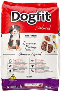 Ração Seca Dogfit Natural Carne e Frango para Cães Filhotes Frango 15 kg