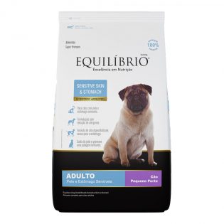 Ração Seca Equilíbrio Sensitive Skin & Stomach para Cães Adultos de Porte Pequeno Peixe Cereais 7