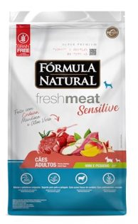 Ração Seca Fórmula Natural Fresh Meat Sensitive Cães Adultos Portes Mini e Pequeno Carne 7 kg