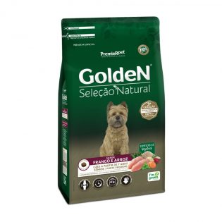 Ração Seca GoldeN Seleção Natural Frango e Arroz para Cães Sênior de Porte Pequeno Frango Cereais 10