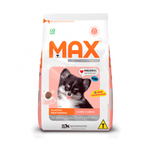 Ração Seca Max Carne e Arroz para Cães Filhotes de Porte Pequeno Carne Cereais 1 kg