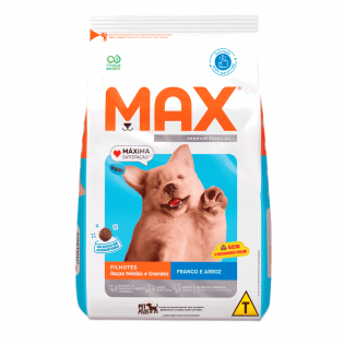 Ração Seca Max Frango e Arroz para Cães Filhotes de Porte Médio e Grande Frango Cereais 3 kg