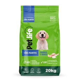 Ração Seca Pet.life Frango e Arroz para Cães Filhotes Frango Cereais 20 kg