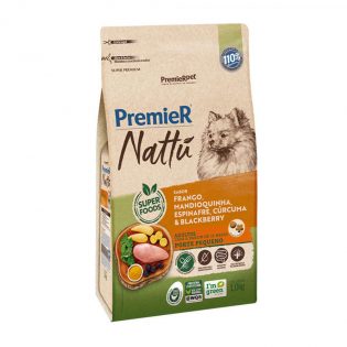 Ração Seca PremieR Nattú Mandioquinha para Cães Adultos Porte Pequeno Frango Cereais 1 kg