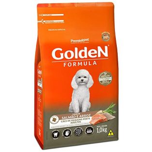 Ração Seca PremieR Pet Golden Formula Mini Bits Salmão e Arroz para Cães Adultos de Raças Pequenas Peixe Cereais 1 kg